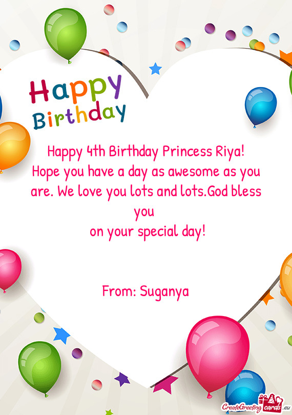 Happy 4th Birthday Princess Riya