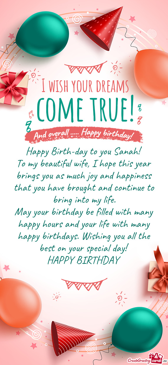 Happy Birth­day to you Sanah