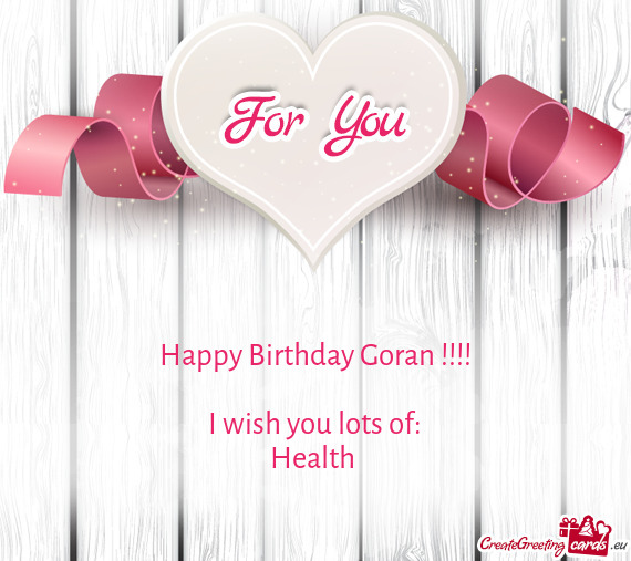 Happy Birthday Goran