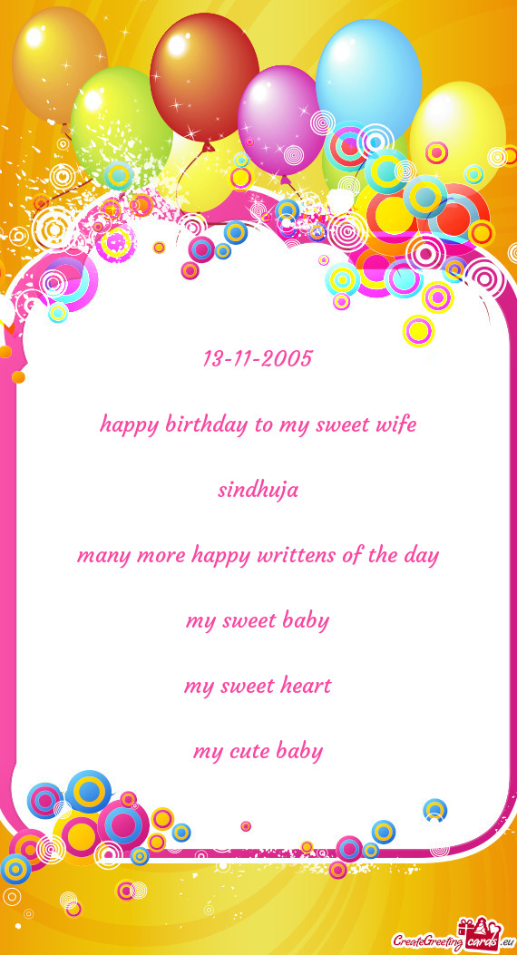 Happy birthday to my sweet wife