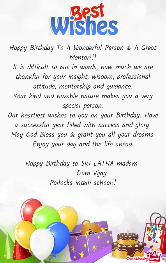 Happy Birthday to SRI LATHA madam