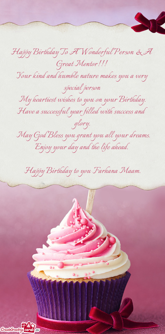 Happy Birthday to you Farhana Maam