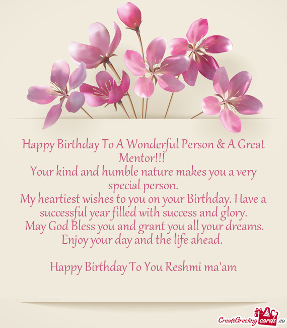 Happy Birthday To You Reshmi ma
