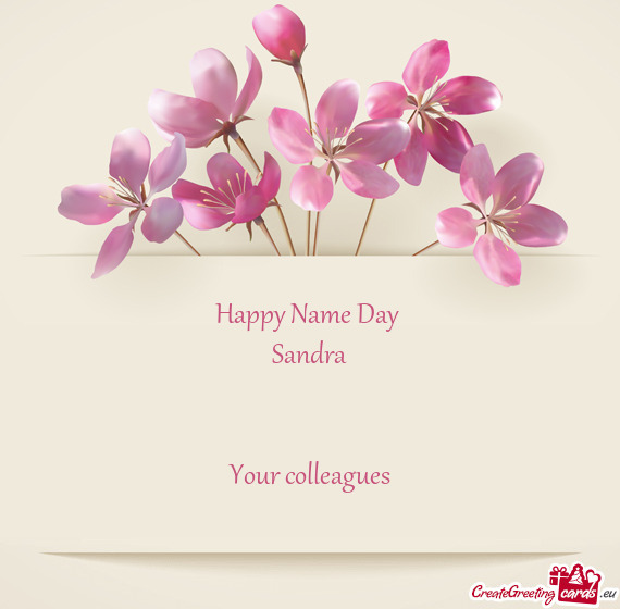 Happy Name Day 
 Sandra
 
 
 Your colleagues