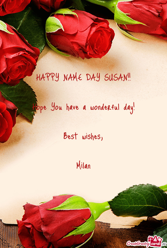 HAPPY NAME DAY SUSAN