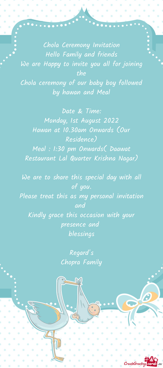 Hawan at 10.30am Onwards (Our Residence)