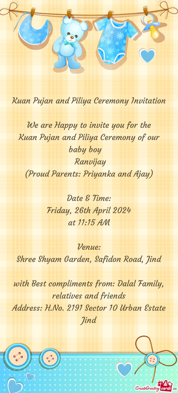 Kuan Pujan and Piliya Ceremony of our baby boy