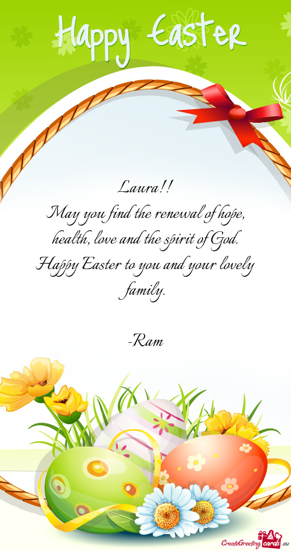 Laura!!
 May you find the renewal of hope