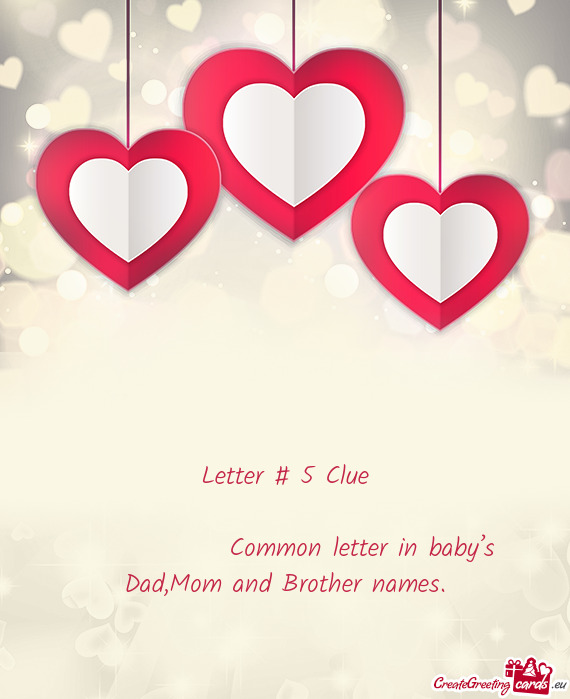 Letter # 5 Clue
