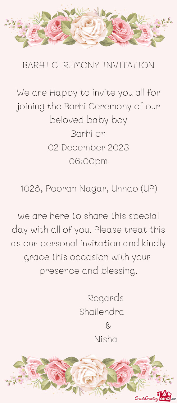 Loved baby boy Barhi on 02 December 2023 06