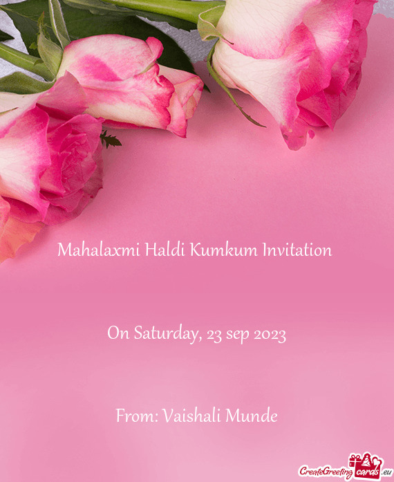 Mahalaxmi Haldi Kumkum Invitation