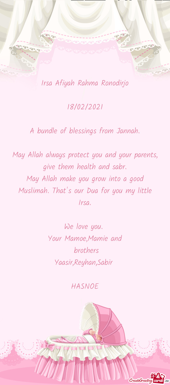 May Allah always protect you and your parents, give them health and sabr