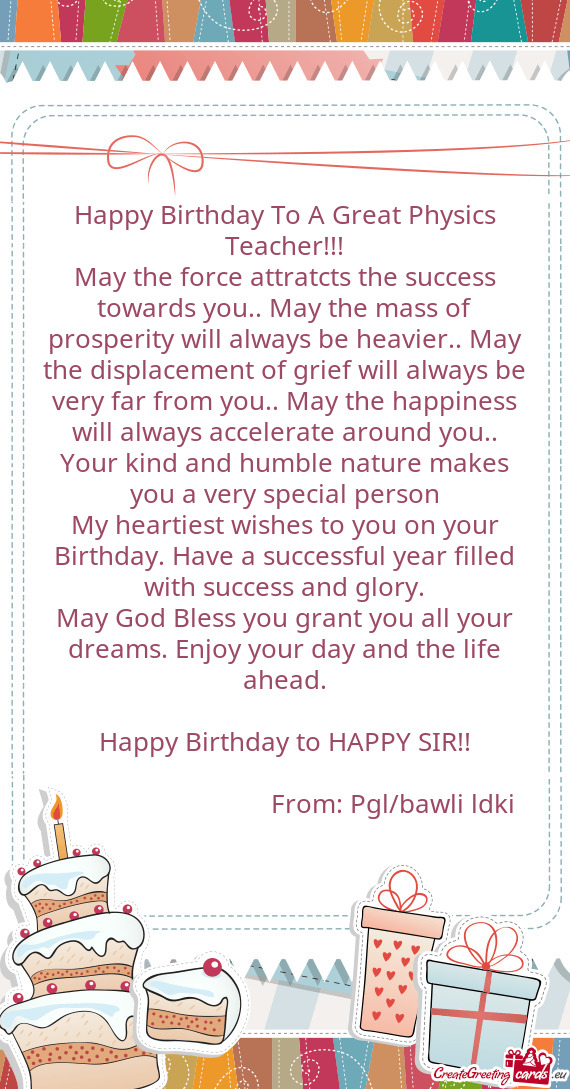 May the force attratcts the success towards you.. May the mass of prosperity will always be heavier