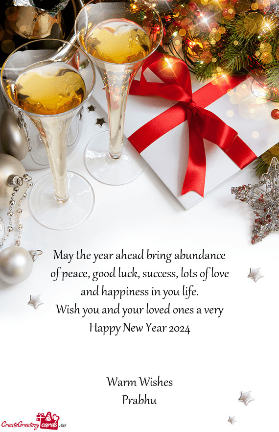 May the year ahead bring abundance of peace, good luck, success, lots of love and happiness in you l