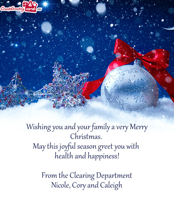 May this joyful season greet you with