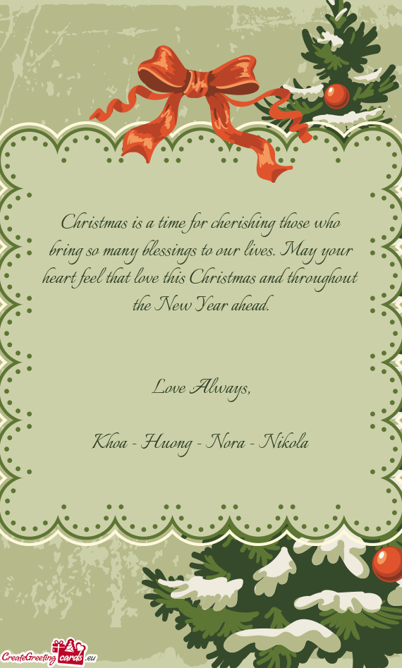 May your heart feel that love this Christmas and throughout the New Year ahead