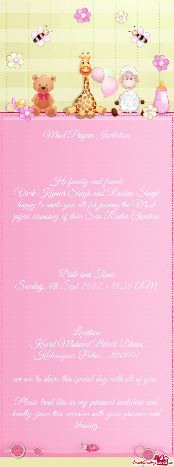 Mool Poojan Invitation