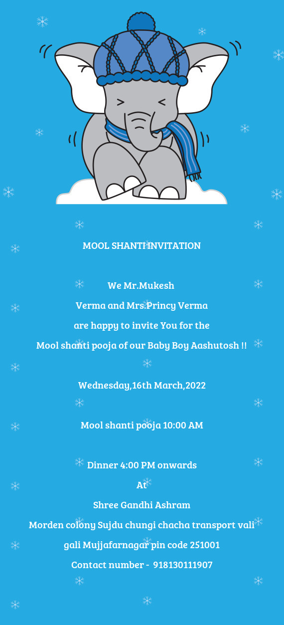 MOOL SHANTI INVITATION
 
 We Mr