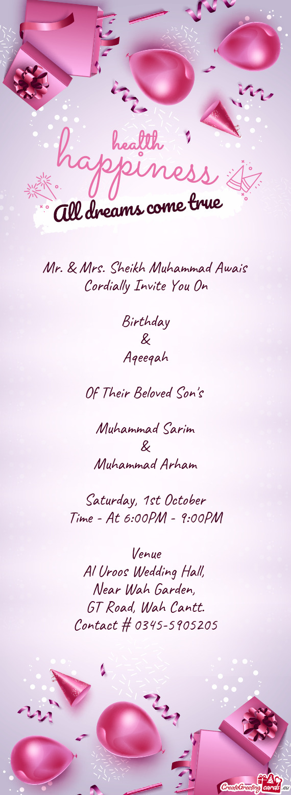 Mr. & Mrs. Sheikh Muhammad Awais