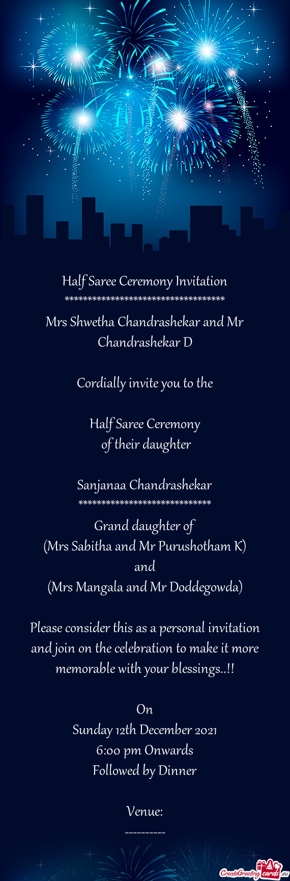 Mrs Shwetha Chandrashekar and Mr Chandrashekar D
