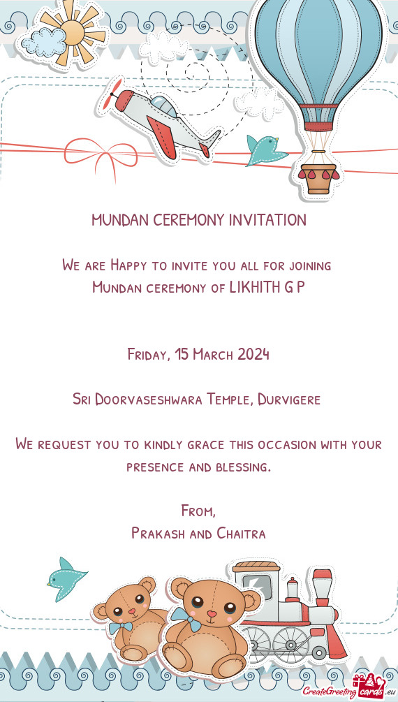 Mundan ceremony of LIKHITH G P