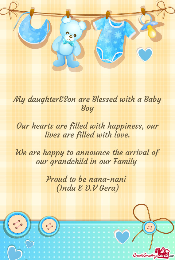 My daughter&Son are Blessed with a Baby Boy