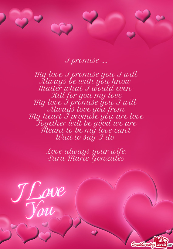 My love I promise you I will