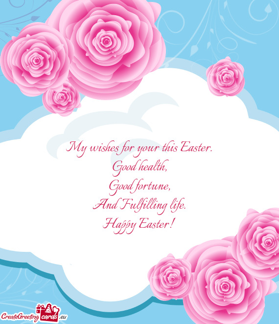 My wishes for your this Easter