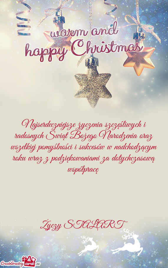 Najserdeczniejsze życzenia szczęśliwych i radosnych Świąt Bożego Narodzenia oraz wszelkiej pom