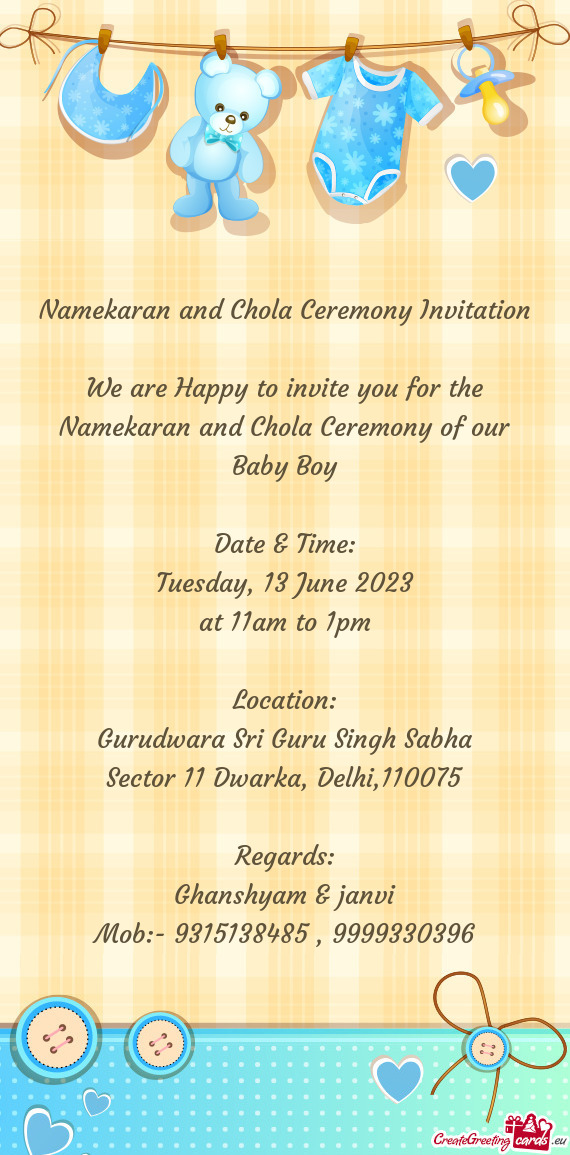 Namekaran and Chola Ceremony of our Baby Boy