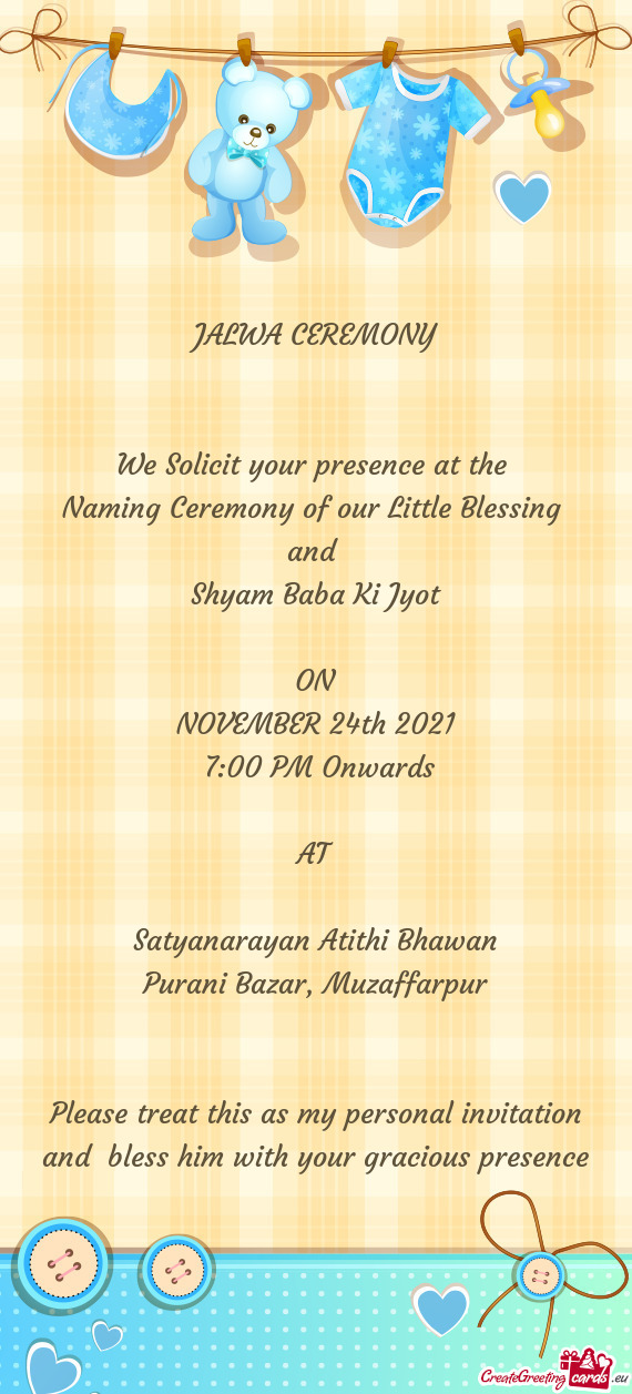 Naming Ceremony of our Little Blessing