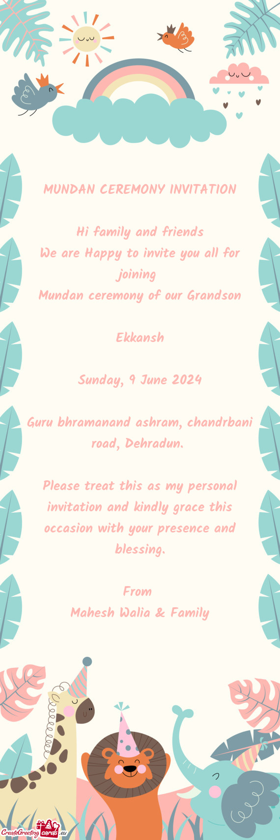Ndan ceremony of our Grandson Ekkansh Sunday