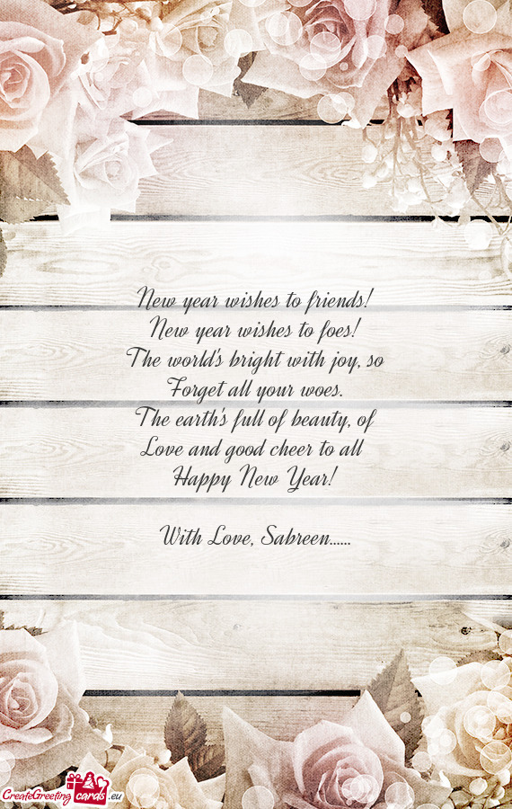 New year wishes to foes