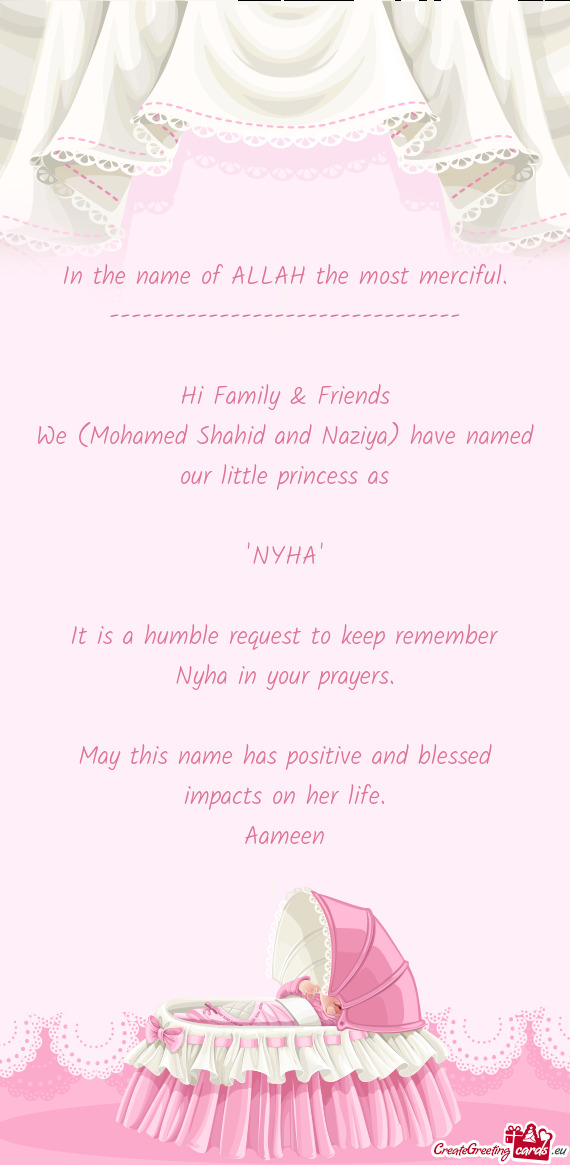 Nyha in your prayers