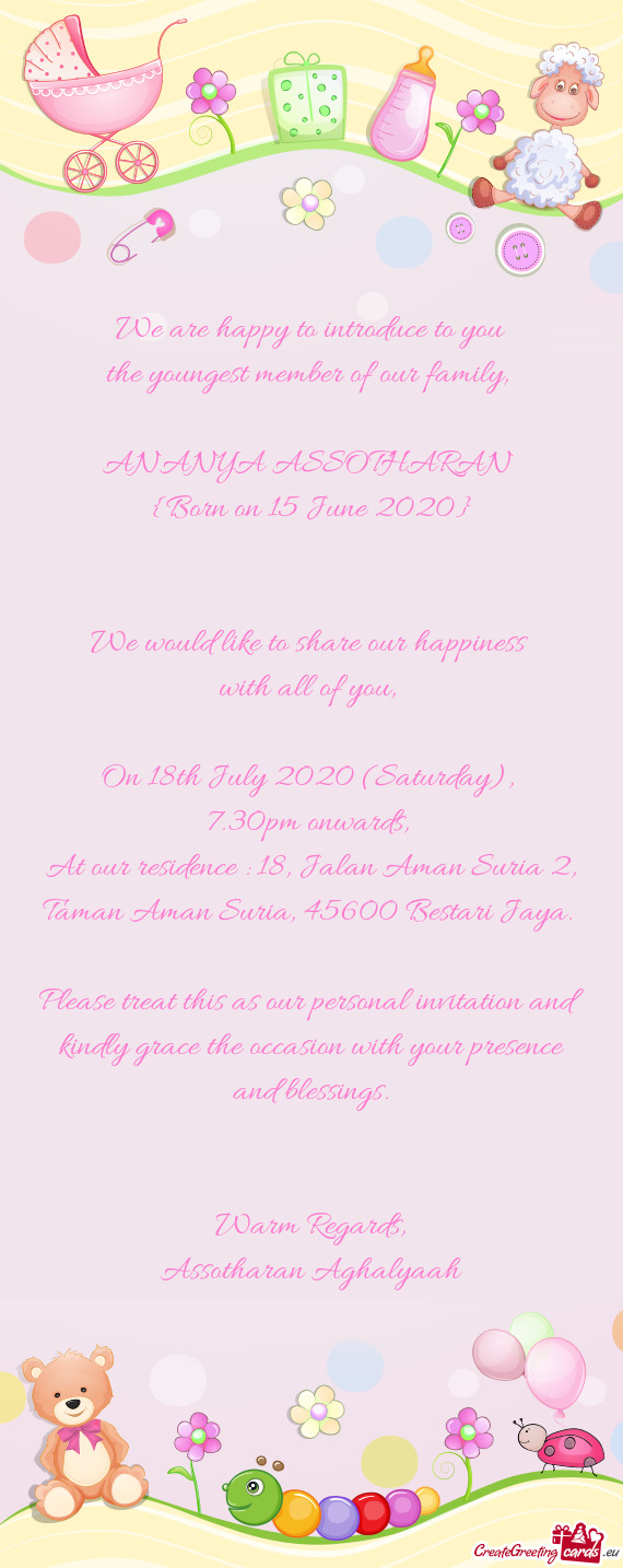 On 18th July 2020 (Saturday)