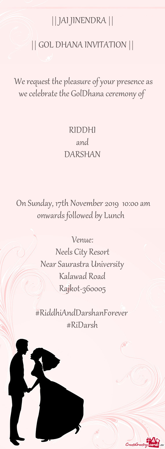 On Sunday, 17th November 2019 10:00 am onwards followed by Lunch