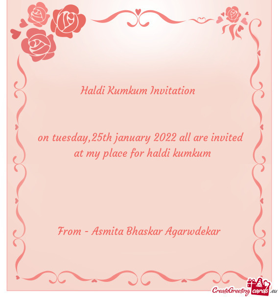 On tuesday,25th january 2022 all are invited