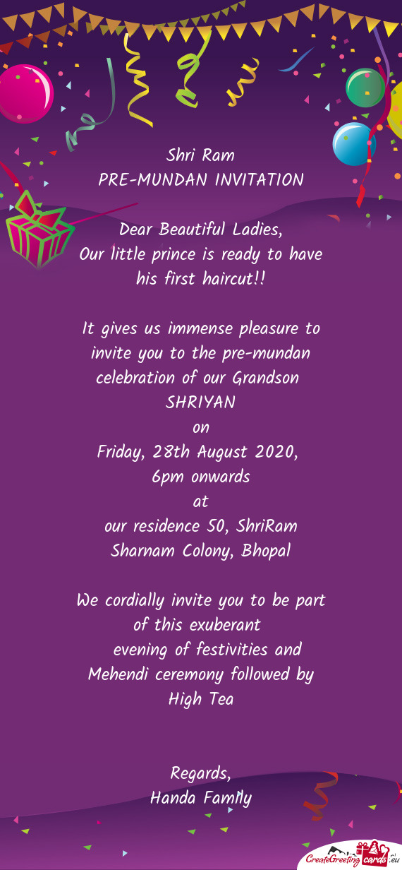 Our residence 50, ShriRam Sharnam Colony, Bhopal