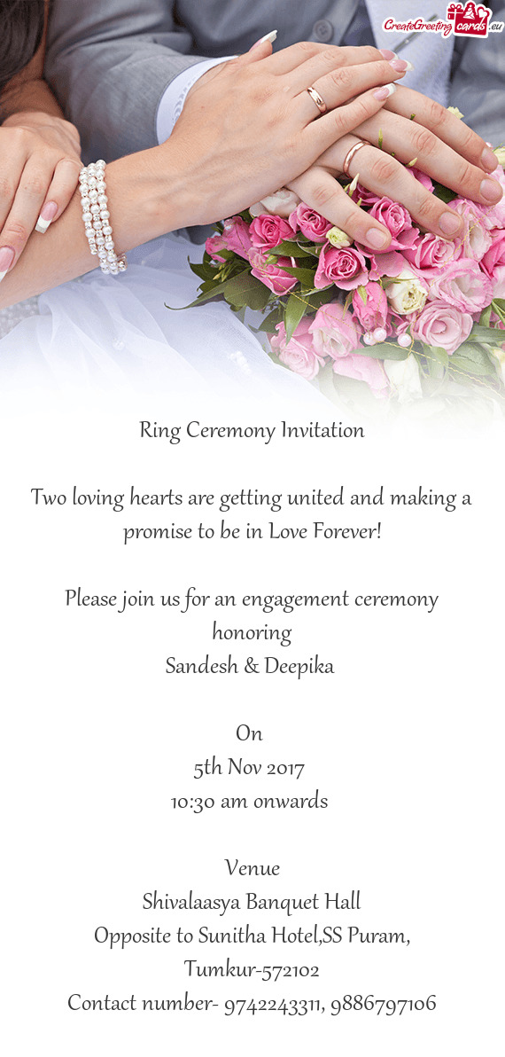 Please join us for an engagement ceremony honoring