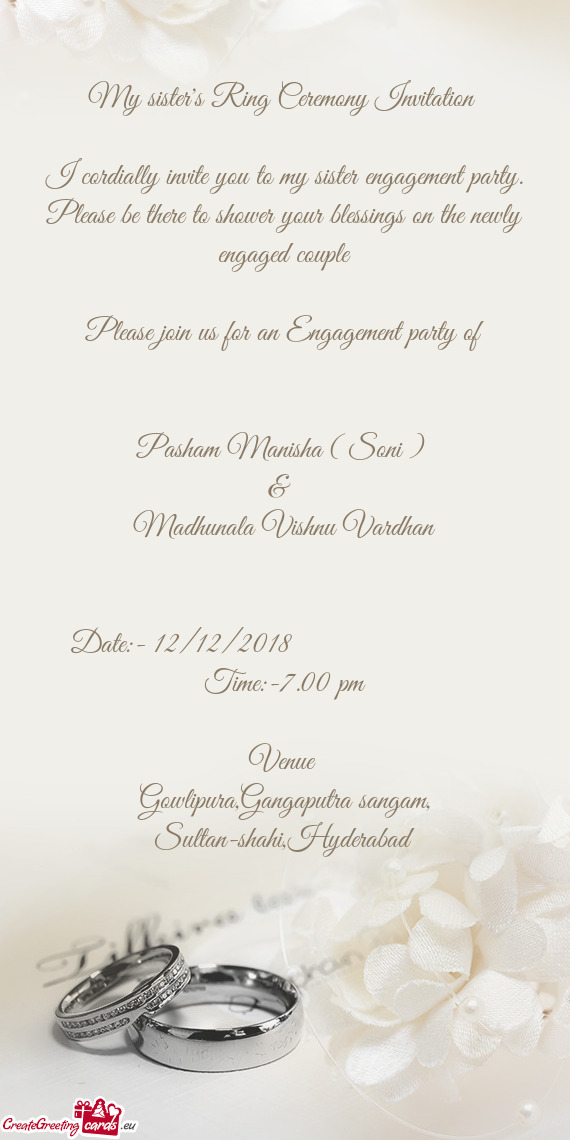 Please join us for an Engagement party of