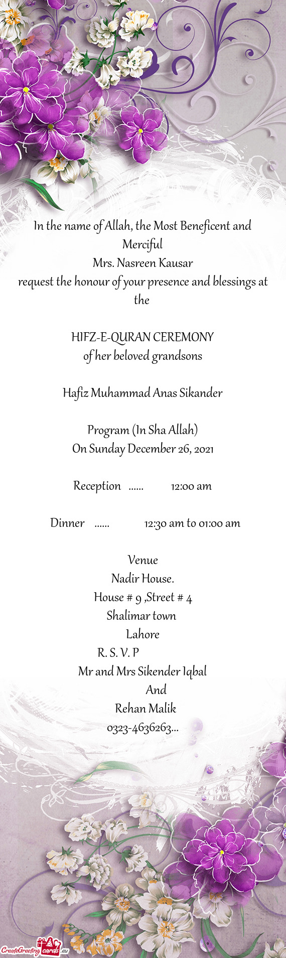 Program (In Sha Allah)