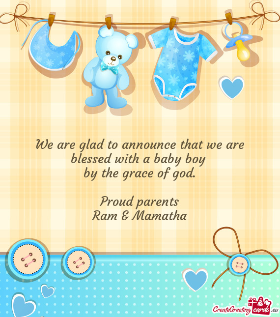 Proud parents
 Ram & Mamatha