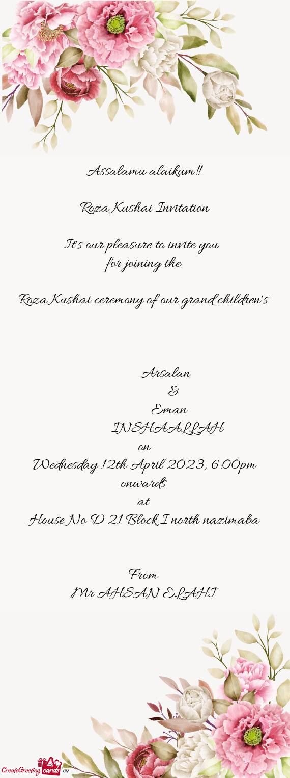 Roza Kushai ceremony of our grand children