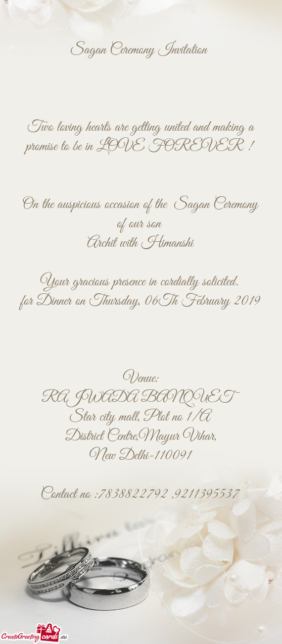 Sagan Ceremony Invitation