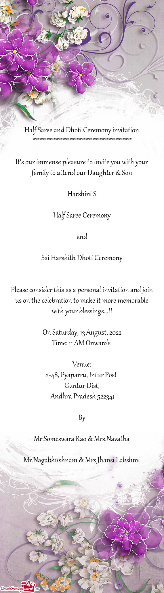 Sai Harshith Dhoti Ceremony