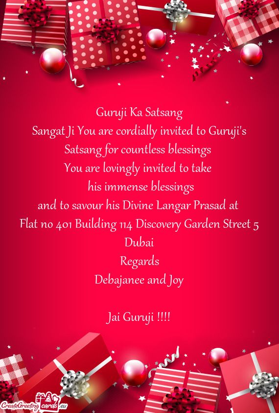Sangat Ji You are cordially invited to Guruji