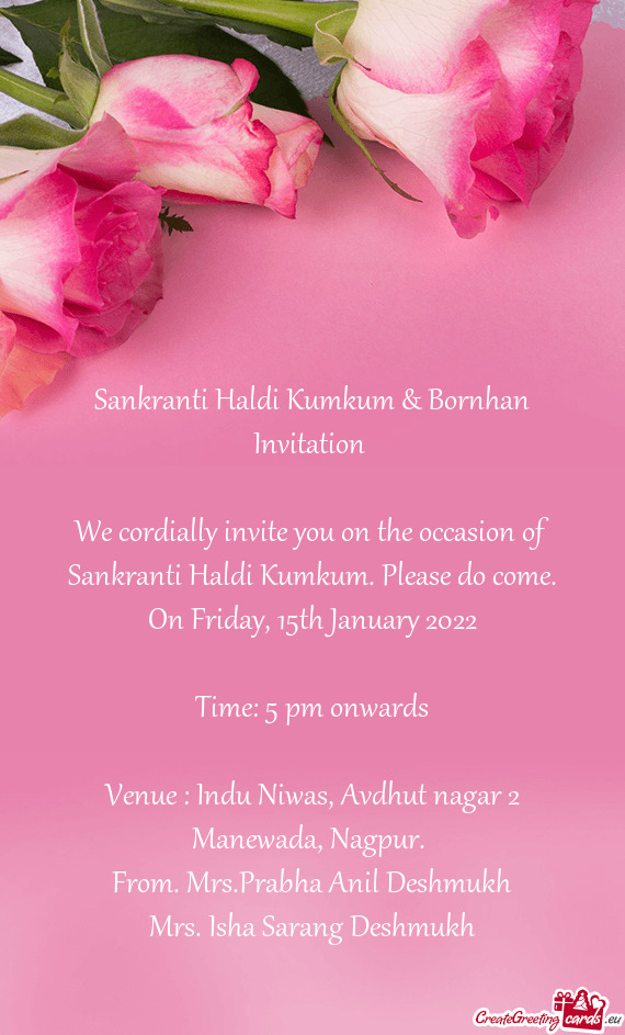 Sankranti Haldi Kumkum & Bornhan Invitation