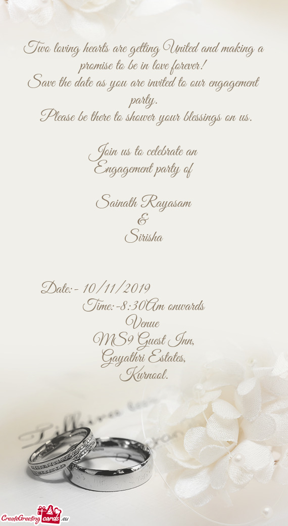 Save the date as you are invited to our engagement party