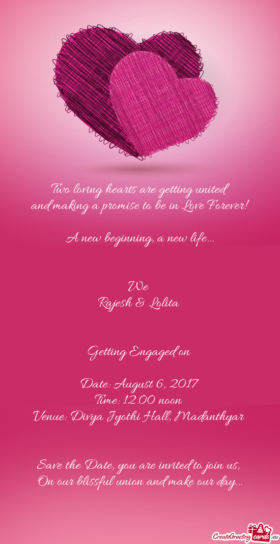 Save the Date, you are invited to join us