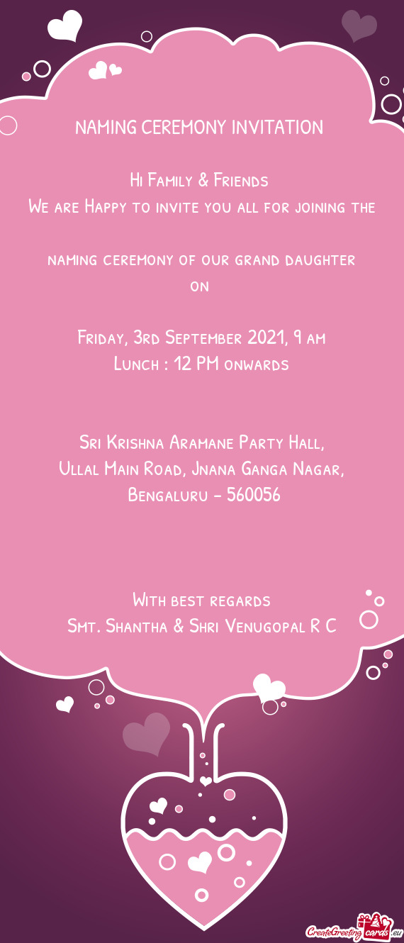 Shantha & Shri Venugopal R C